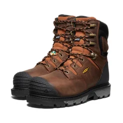 Bottes Et Chaussures De Travail|Imperméable À L'eau*KEEN CSA Camden 8" Waterproof Boot INT MET (Carbon-Fiber Toe) Pour Homme  |  Leather Brown/Black LeatherBrown/Black