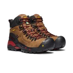 Bottes Et Chaussures De Travail|Imperméable À L'eau*KEEN CSA Hamilton Waterproof Boot (Carbon-Fiber Toe) Pour Homme  |  BISON/JESTER RED BISON/JESTERRED