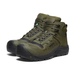 Bottes Et Chaussures De Travail|Imperméable À L'eau*KEEN CSA Reno Mid KBF Waterproof (Carbon-Fiber Toe) Pour Homme  |  Dark Olive/Black DarkOlive/Black
