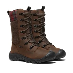 Imperméable À L'eau|Bottes*KEEN Greta Tall Waterproof Boot Pour Femme  |  Brown/Red Plaid Brown/RedPlaid