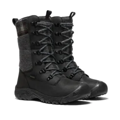 Imperméable À L'eau|Bottes*KEEN Greta Tall Waterproof Boot Pour Femme  |  Black/Black Plaid Black/BlackPlaid