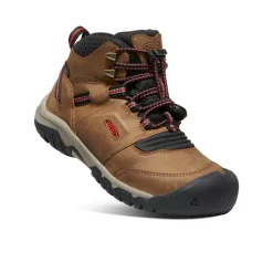 Bottes*KEEN Ridge Flex Waterproof Boot Pour Jeunes  |  Bison/Red Carpet Bison/RedCarpet