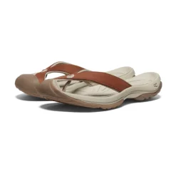 Sandales*KEEN Waimea Leather Flip-Flop Pour Femme  |  Sorrel Horse/Plaza Taupe SorrelHorse/PlazaTaupe